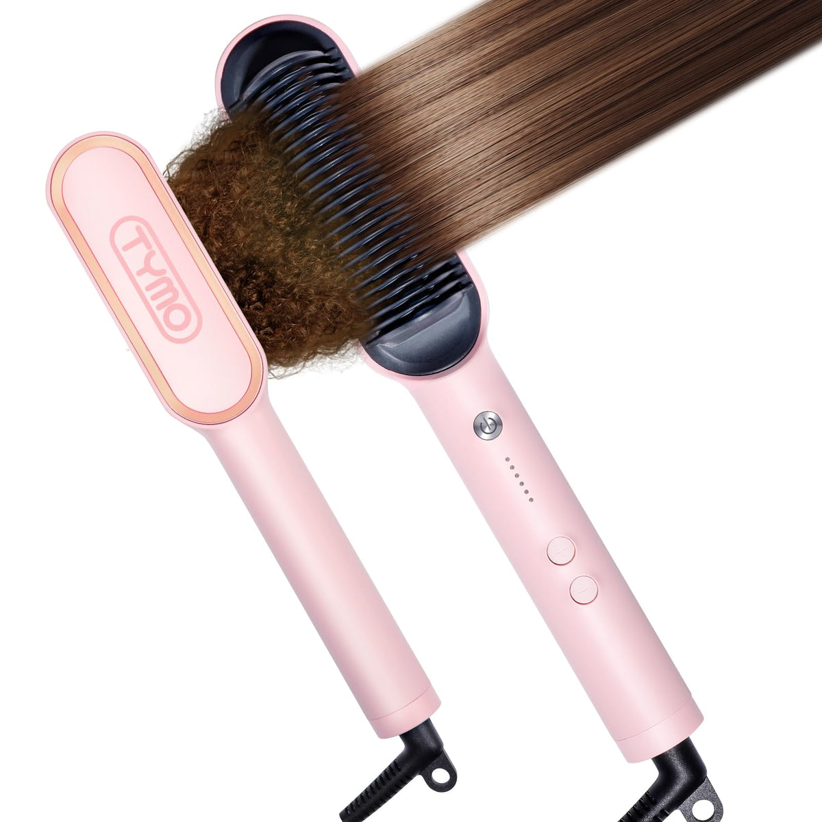TYMO Ring Hair Straightener Brush, 2-in-1 Straightening Brush & Hot Comb