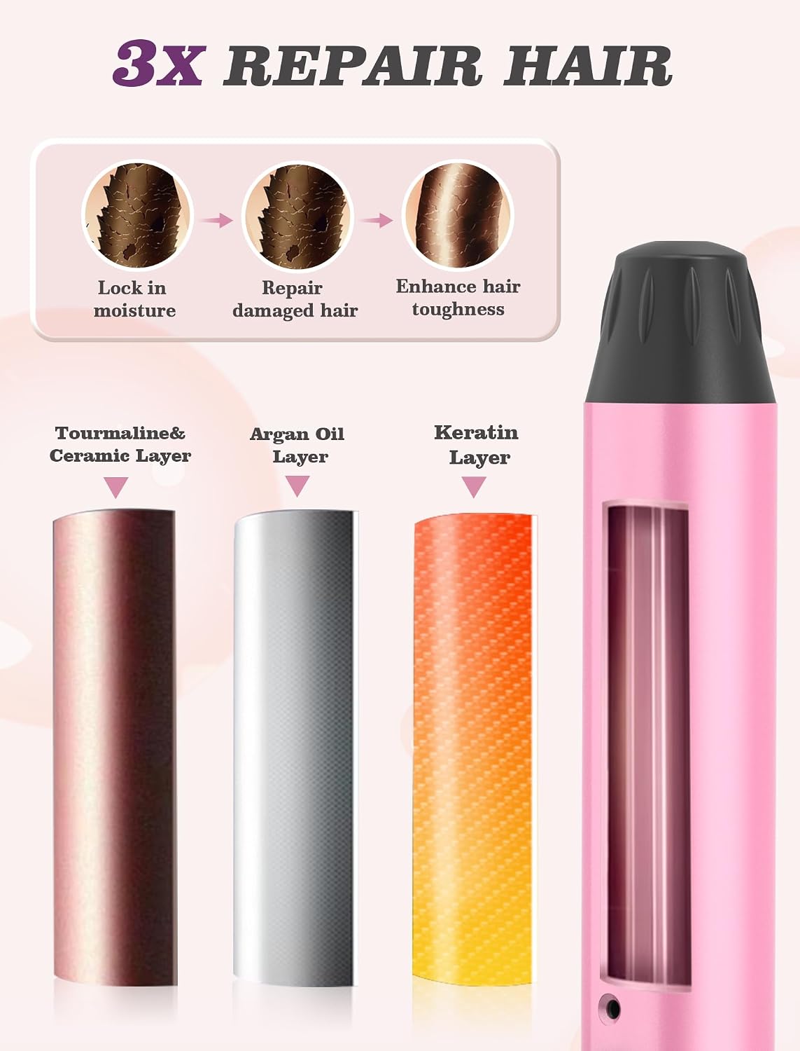 Mini Travel Curling Iron 1 Inch,Dual Voltage with European Plug Adapter