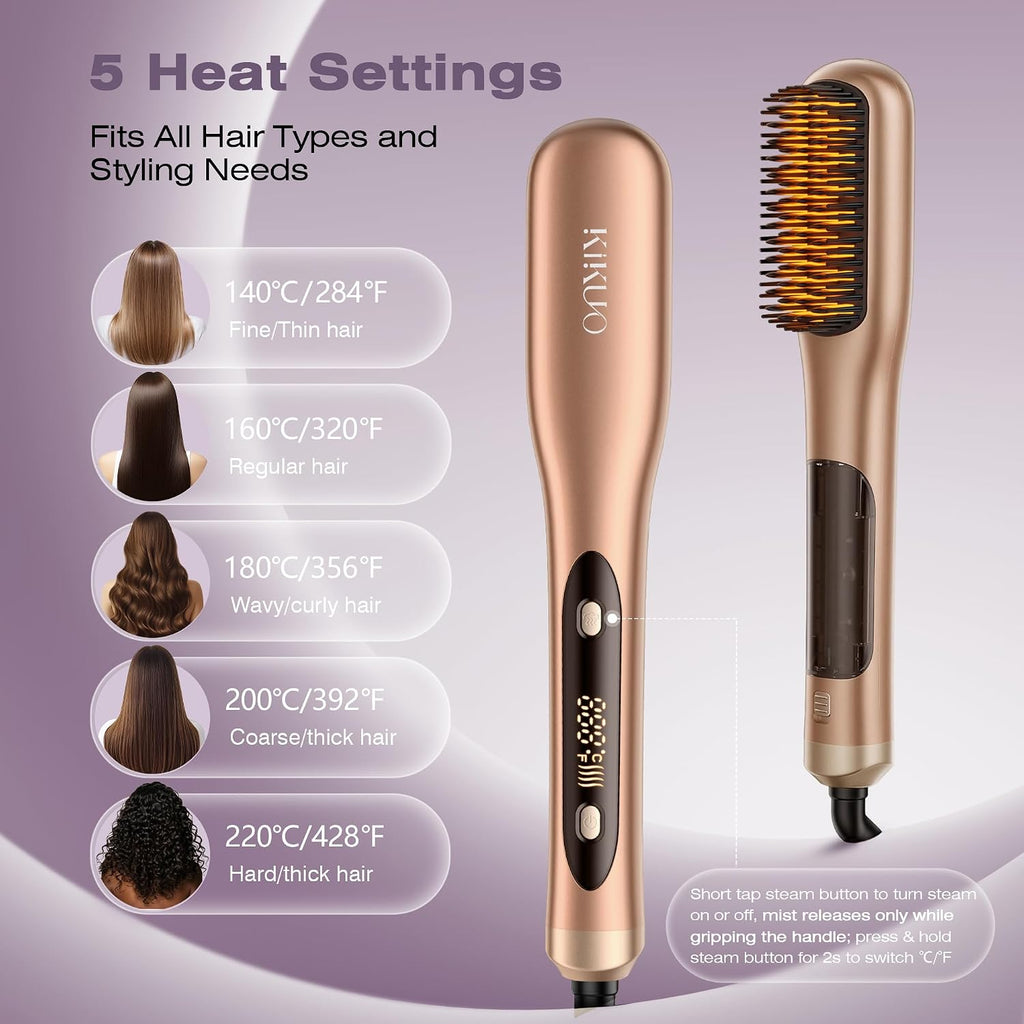 Steam Hair Straightener Brush, Steamline Pro 3 in 1, Baby Orange