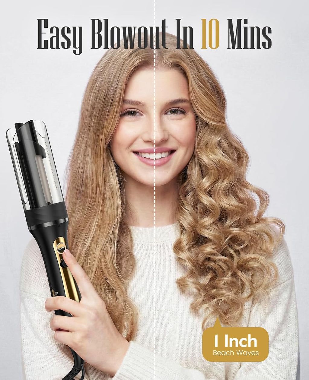 ZAVAREA Automatic Rotating Curling Iron for Long Hair