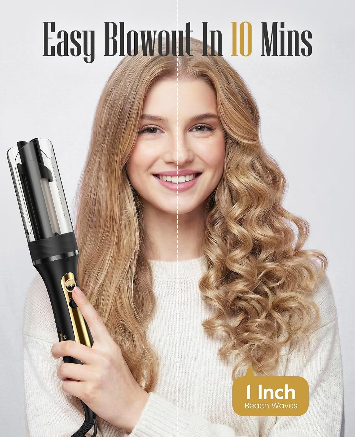 ZAVAREA Automatic Rotating Curling Iron for Long Hair