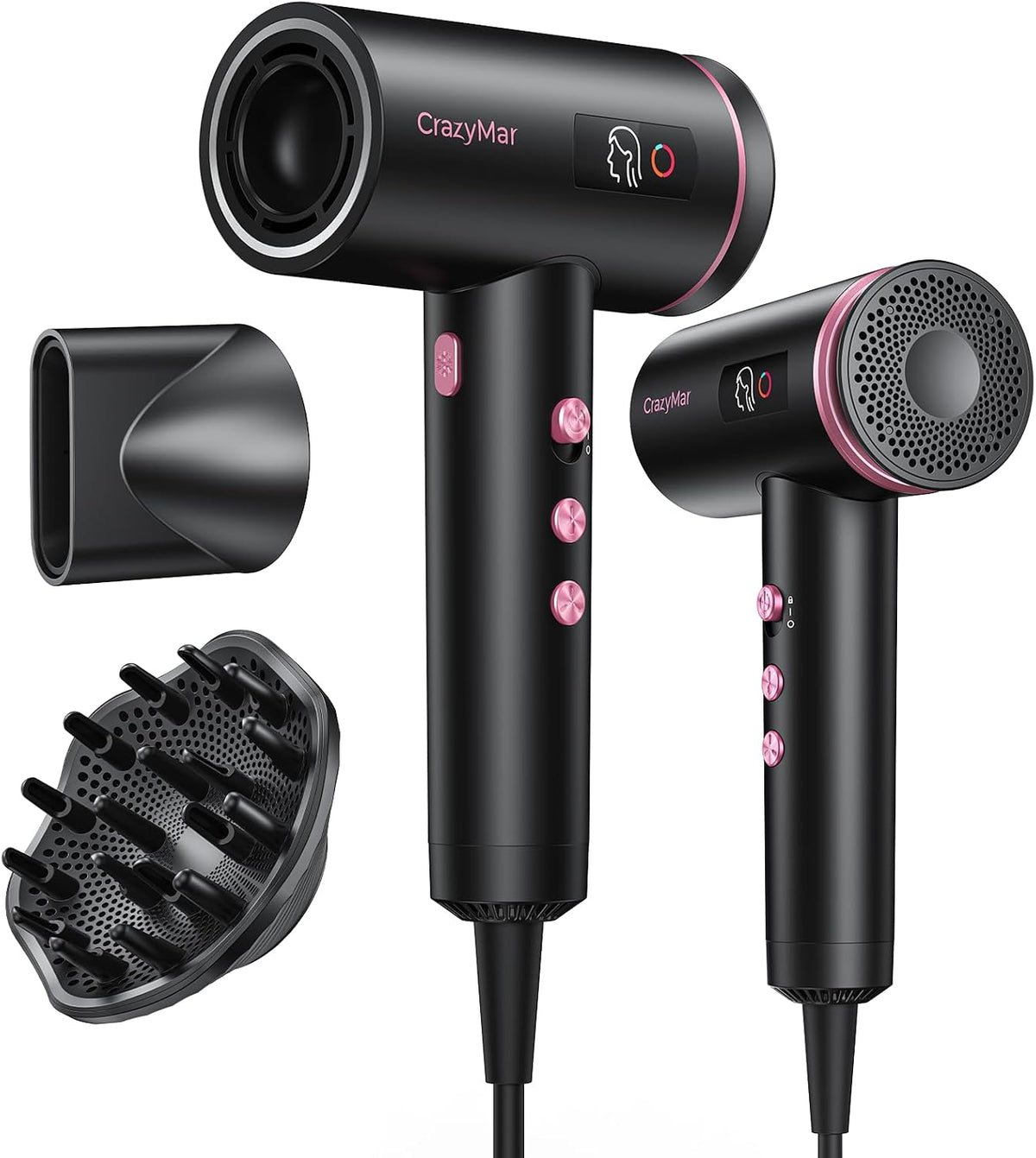 Hair Dryer, 1800W Ionic Hair Dryer with Smart Mode (Baby/Men/Women)