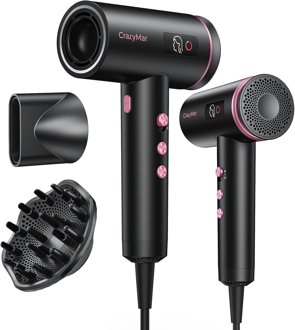 Hair Dryer, 1800W Ionic Hair Dryer with Smart Mode (Baby/Men/Women)