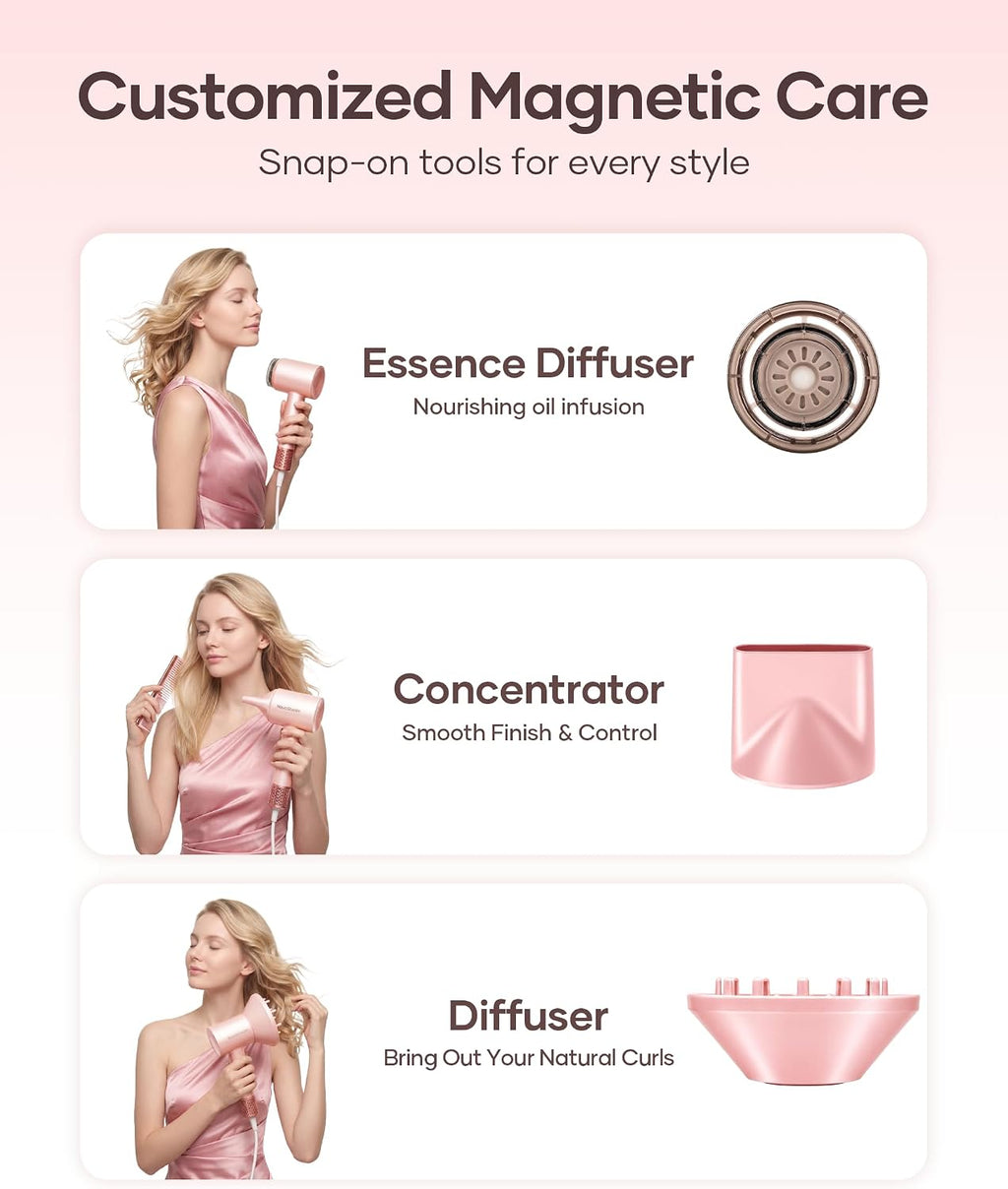 Hair Dryer, High-Speed Ionic Blow Dryer with Essential Oil & Diffuser