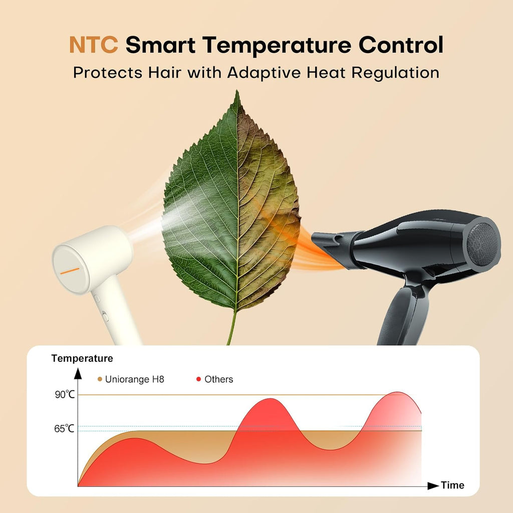 High Speed Hair Dryer, Ultra-Fast Drying, Ionic Blow Dryer with 110,000RPM Brushless Motor, Billion Plasma Ions Best in Frizz Control, Low Noise, Lightweight Design for All Hair Types