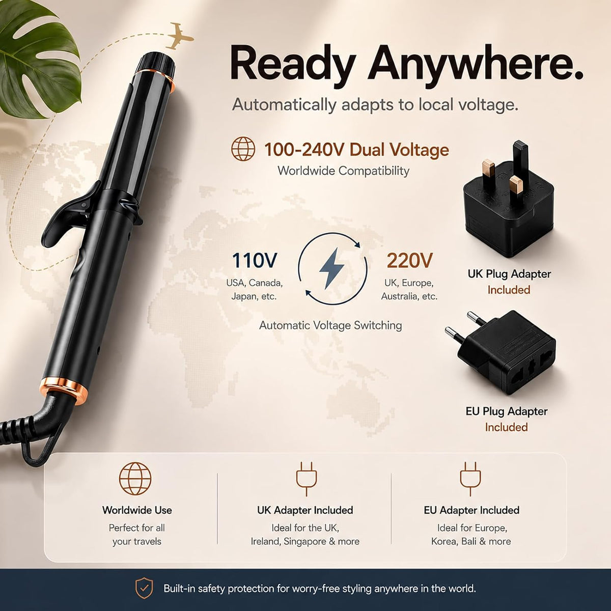 CIVEYA 1 Inch Mini Travel Curling Iron for Short Hair