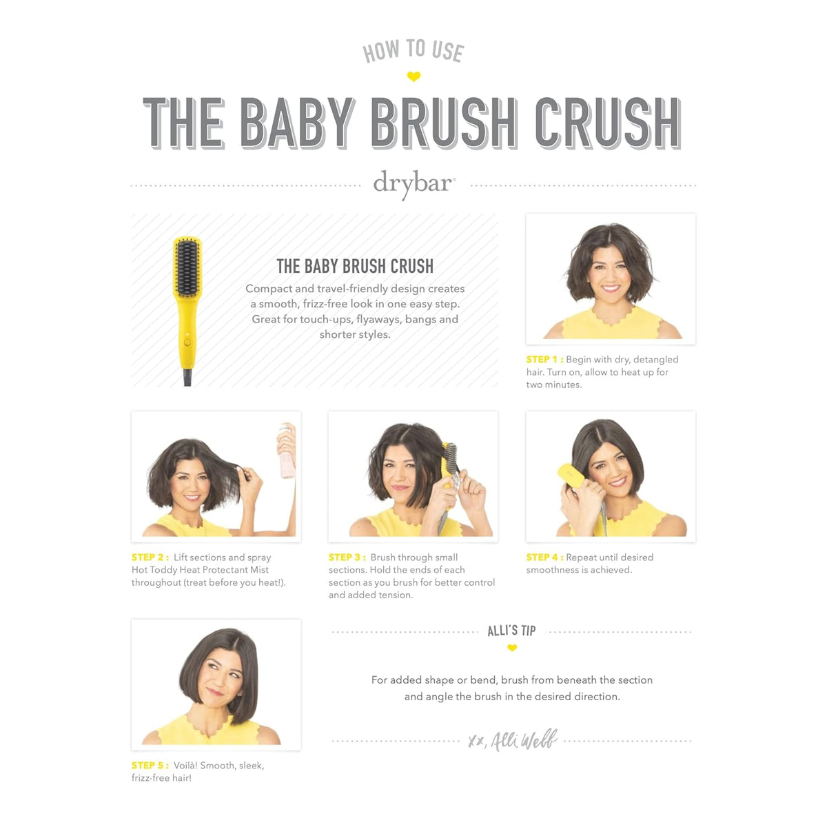 Drybar The Baby Brush Crush Mini Heated Straightening Brush