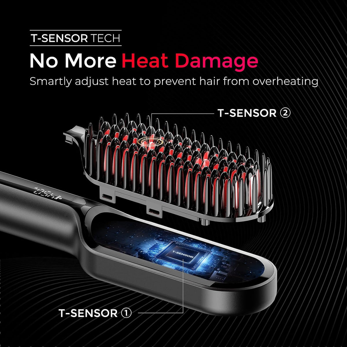 TYMO Hair Straightener Brush Upgraded Ionic Compact Straightening Brush