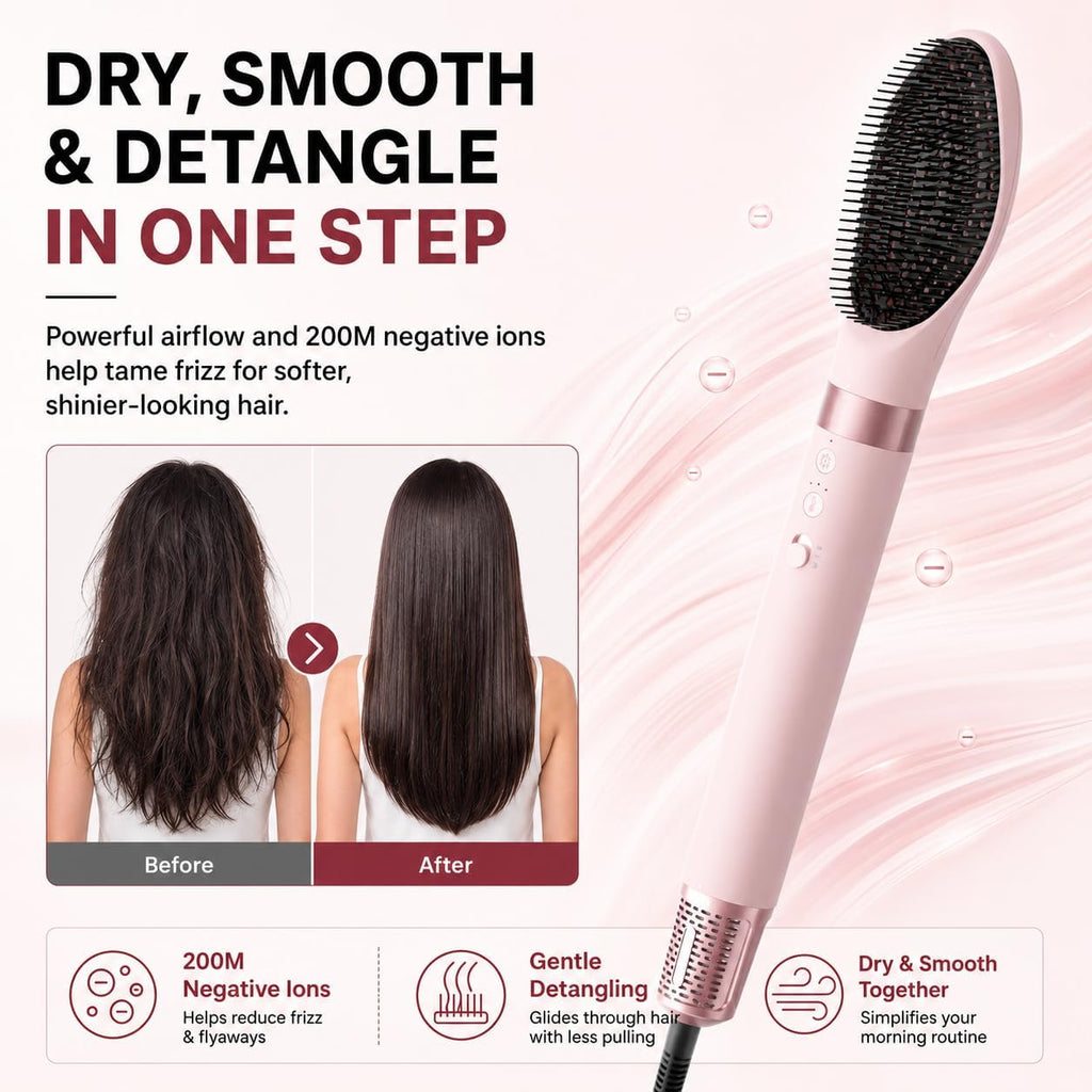 MESCOMB 5 in 1 Hot Air Styler Wrap for Fast Drying, Straightening,Curling