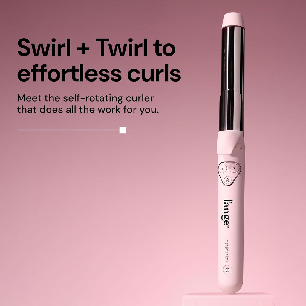 L'ANGE HAIR Le Pirouette 25MM Titanium Rotating Curling Iron, Blush