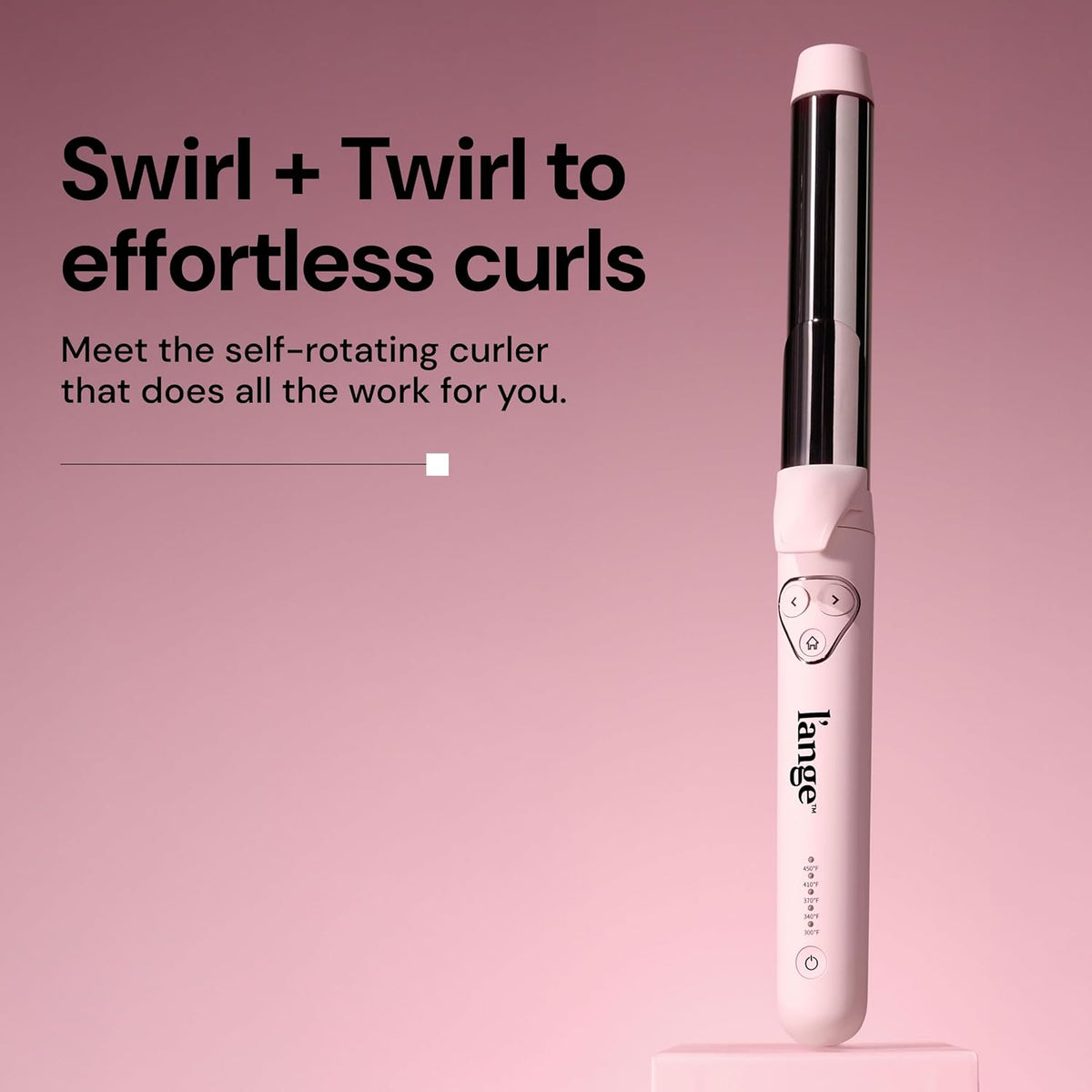 L'ANGE HAIR Le Pirouette 25MM Titanium Rotating Curling Iron, Blush