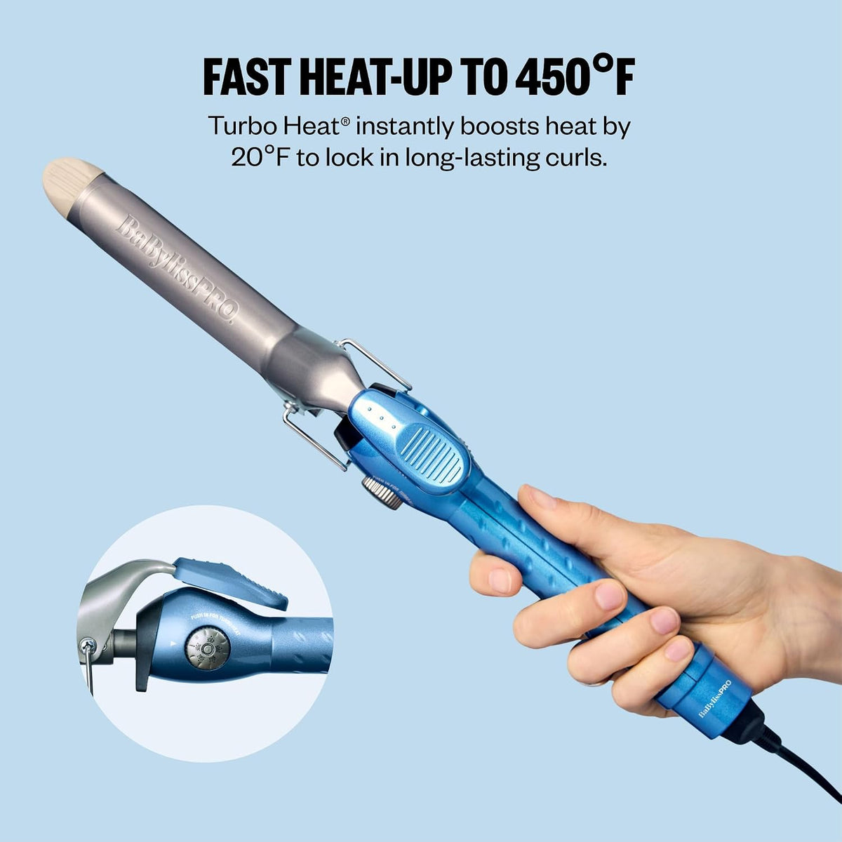 BaBylissPRO Nano Titanium Spring Curling Iron, Professional Hair Wand, Tool for Stylists, Nano Titanium Technology for Tight Curls or Loose Waves