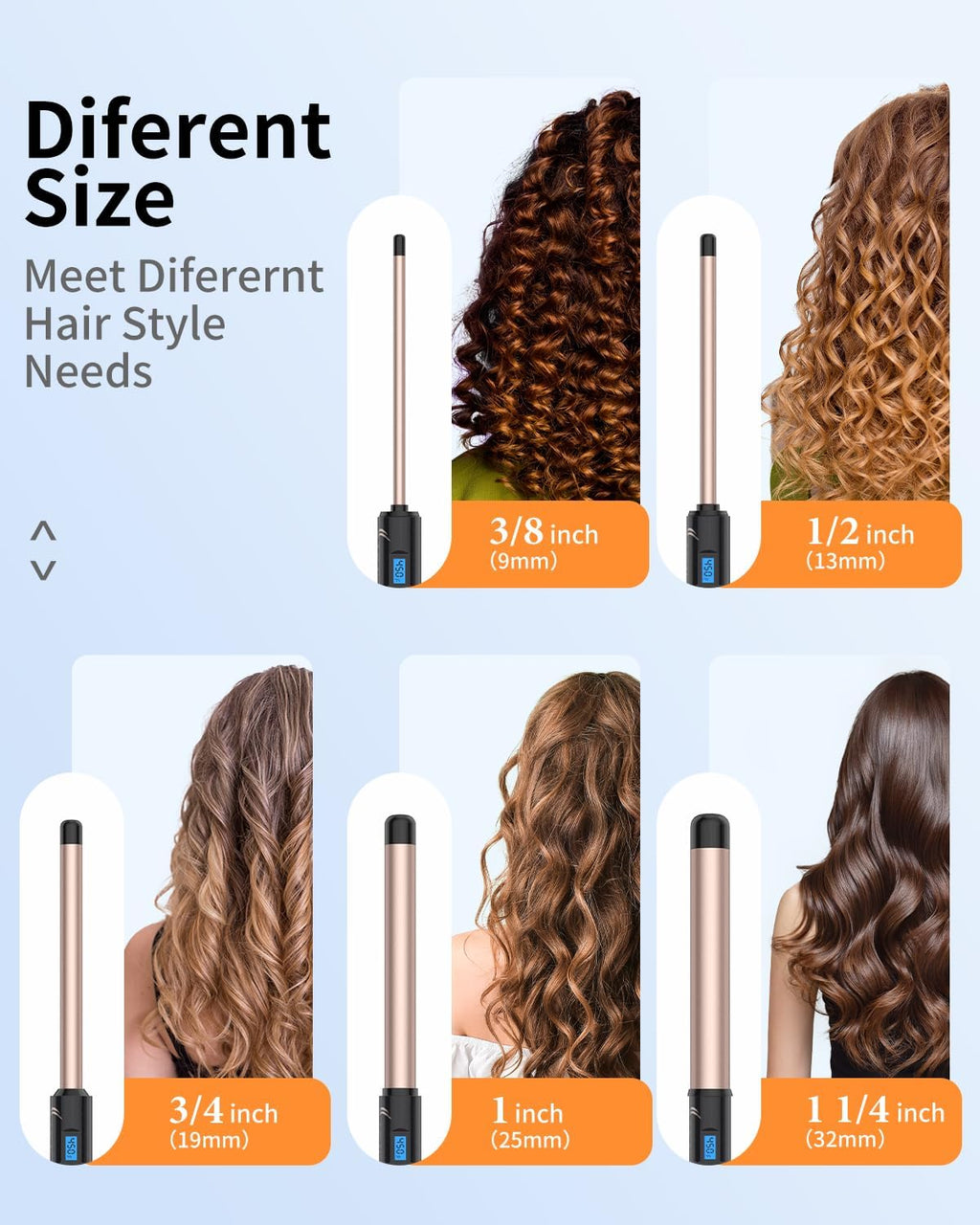 1 Inch Curling Wand Long Barrel, Dual Voltage Hair Curling Iron Wand Ceramic for Long Hair,10 Adjustable Temp