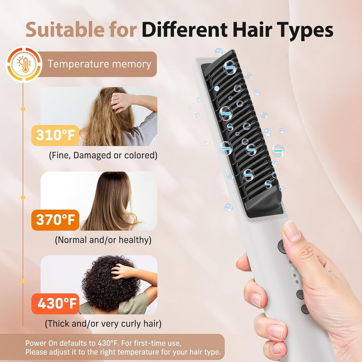 Quico Hair Straightener Brush, 100-240V Dual Voltage Straightener Brush