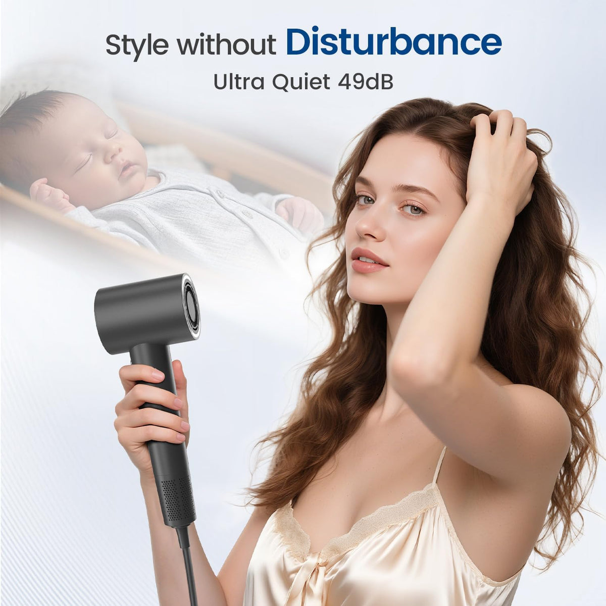 Hair Dryer with Diffuser, 180,000 RPM High Speed Blow Dryer with Diffuser