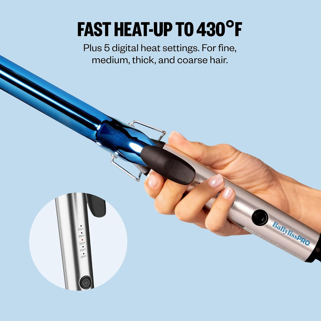 BabylissPRO Nano Titanium Professional Curling Iron with Extended/Long Barrel Perfect for Longer Hair