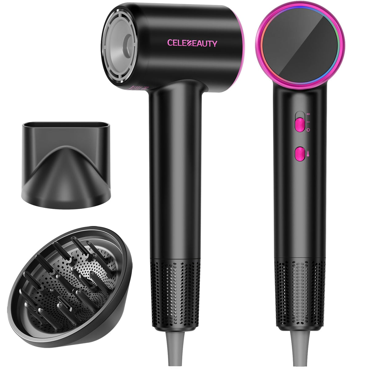 Ionic Hair Dryer with Diffuser for Curly Hair, 0.86lbs Travel Blow Dryer