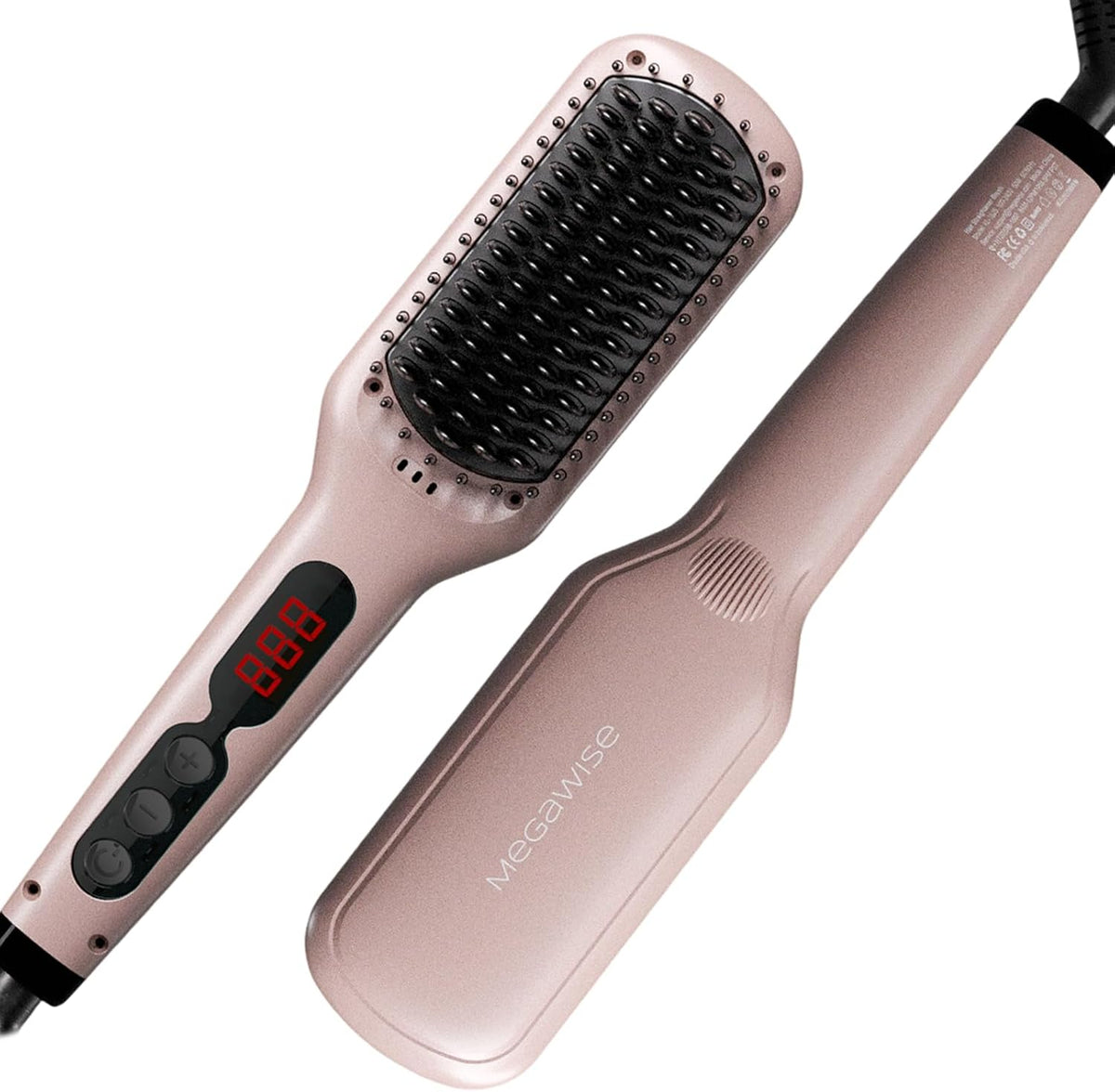 MEGAWISE Hair Straightener Brush, Ionic Ceramic Heated Brush