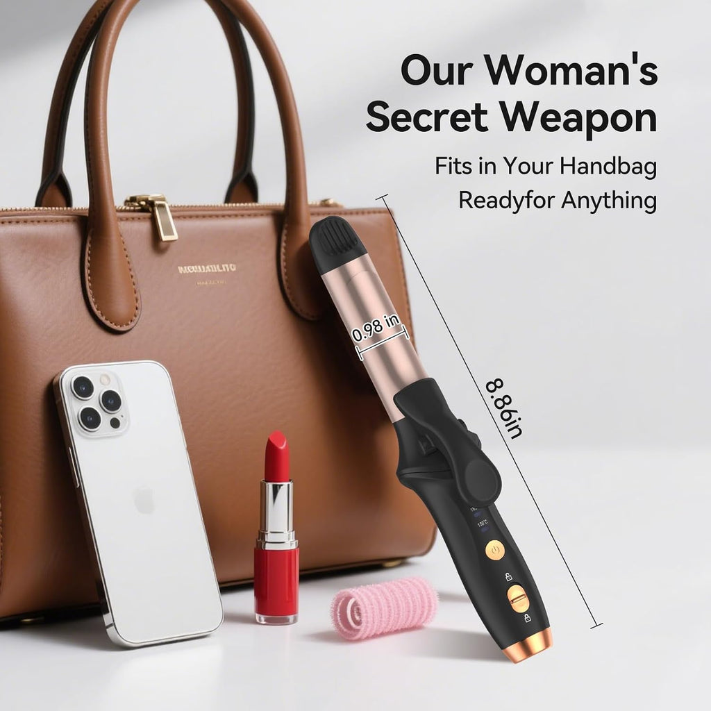 Cordless Curling Iron Mini Hair Curler 4000 mAh USB Rechargeable Portable Hair Curler with 200 Million Negative Ion
