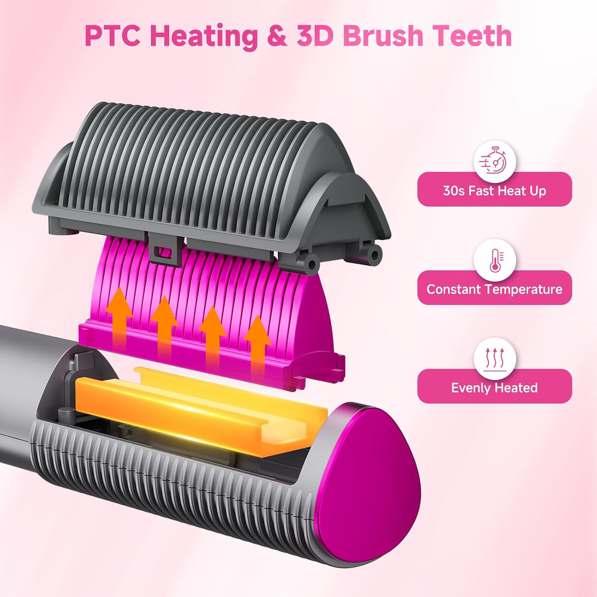 Hair Straightener Brush, Dual Voltage Portable Travel Hot Comb