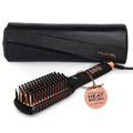 NuMe Ionic Straightening Brush with Tourmaline Ceramic Bristles & Edges - Negative Ion Conditioning Technology for Smooth, frizz Free and Healthy Hair- Dual Voltage