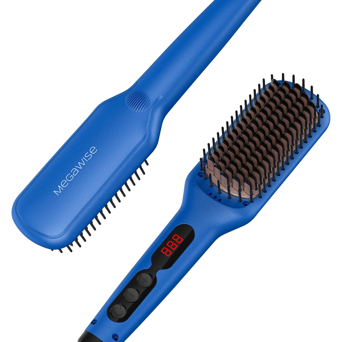 MEGAWISE Ceramic Ionic Hair Straightener Brush, 20s Heat, Dual Voltage