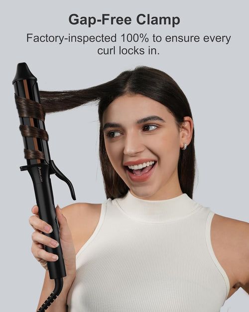 ANNLARY 1.5 Inch Curling Iron, 1 1/2 Titanium Ceramic Hair Curler
