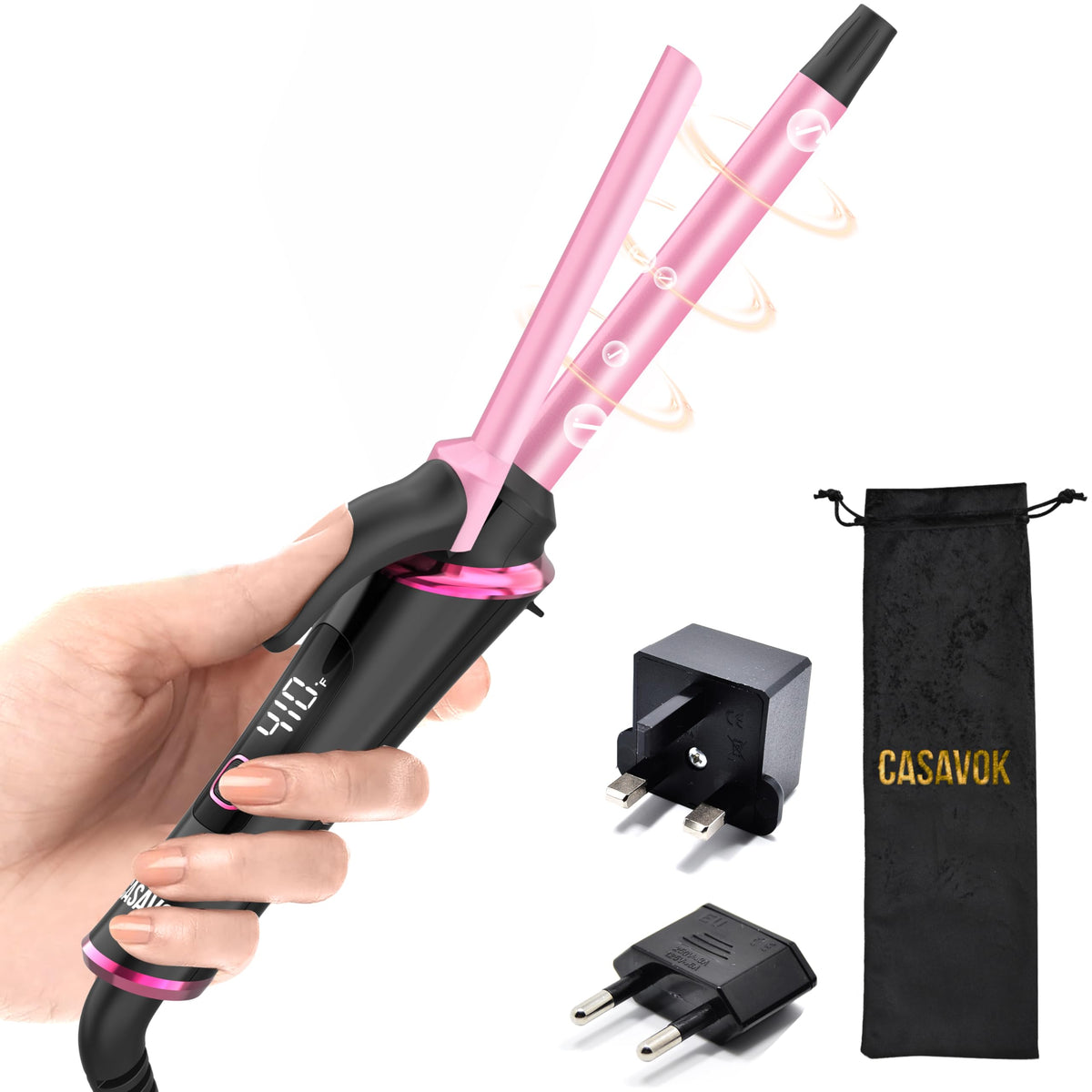 Mini Travel Curling Iron 1 Inch,Dual Voltage with European Plug Adapter