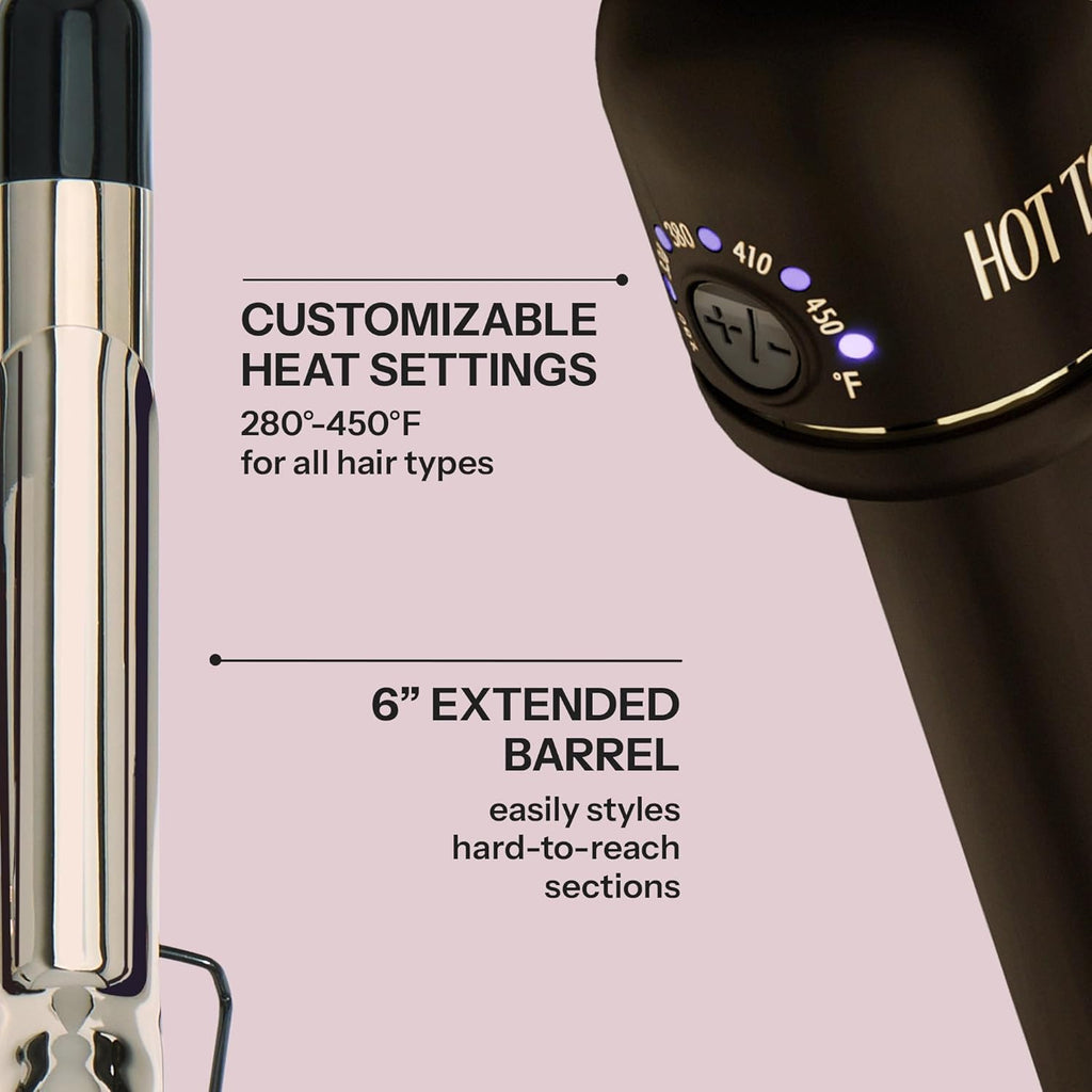 Hot Tools Professional 1" Extended Barrel Curling Iron for Defined Curls