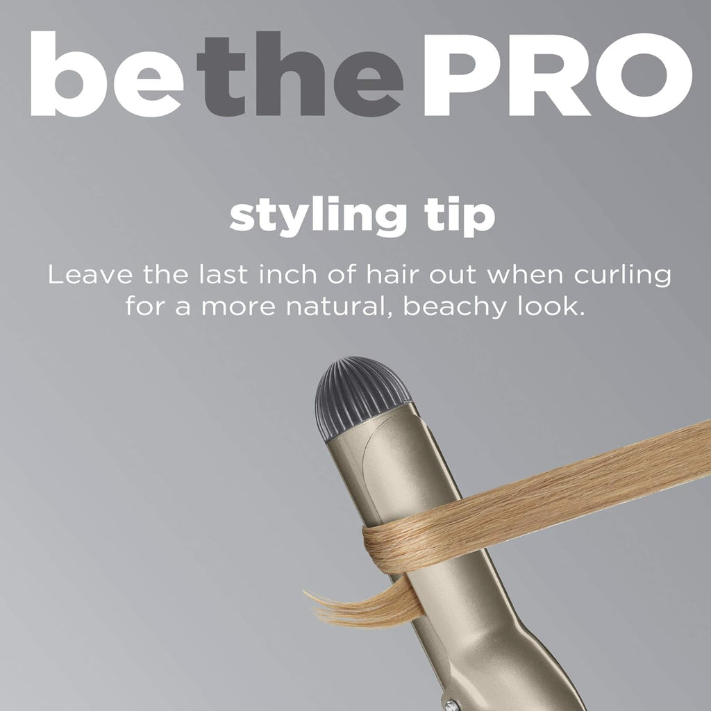 Conair INFINITIPRO Tourmaline 1 1/2-Inch Ceramic Curling Iron, 1 ½ inch barrel produces soft waves – for use on medium and long hair