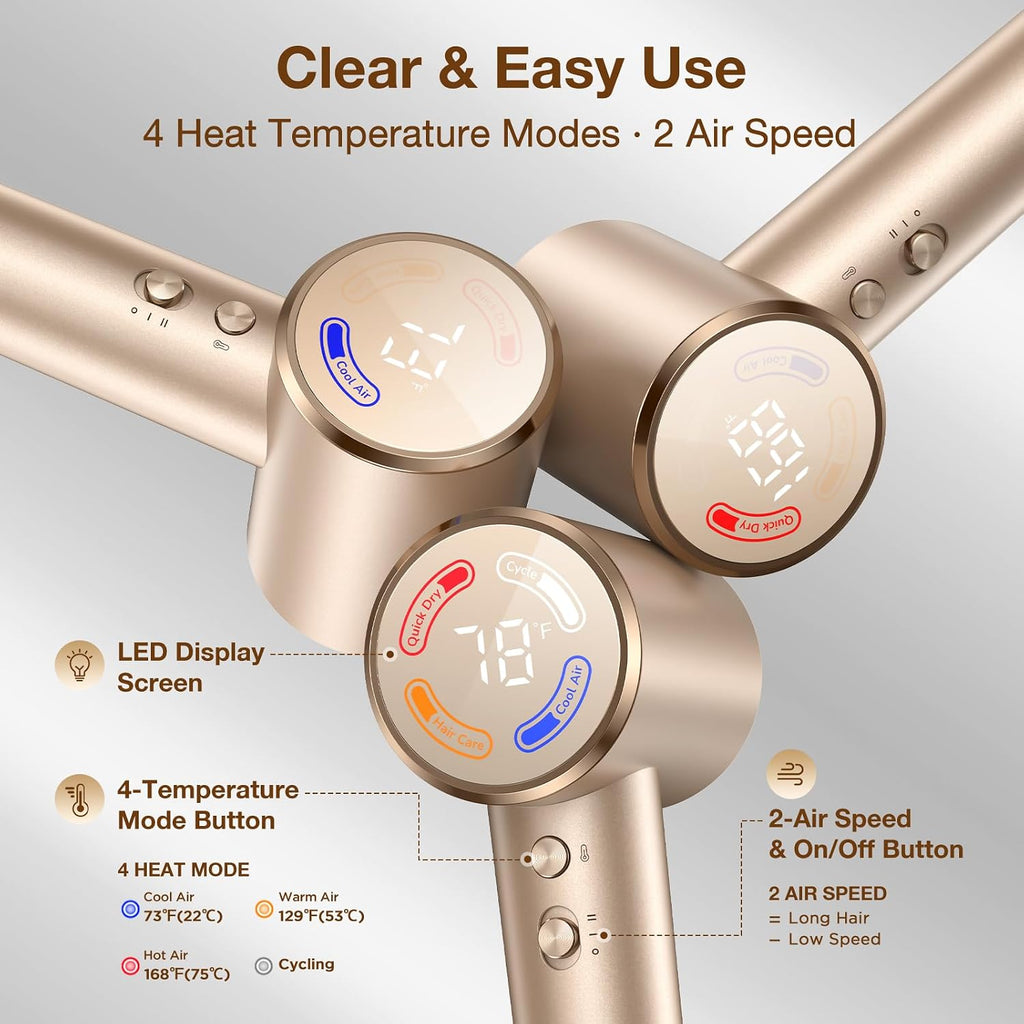 Diffuser Hair Dryer, 1400W Blow Dryer with Hair Diffuser for Curly Travel