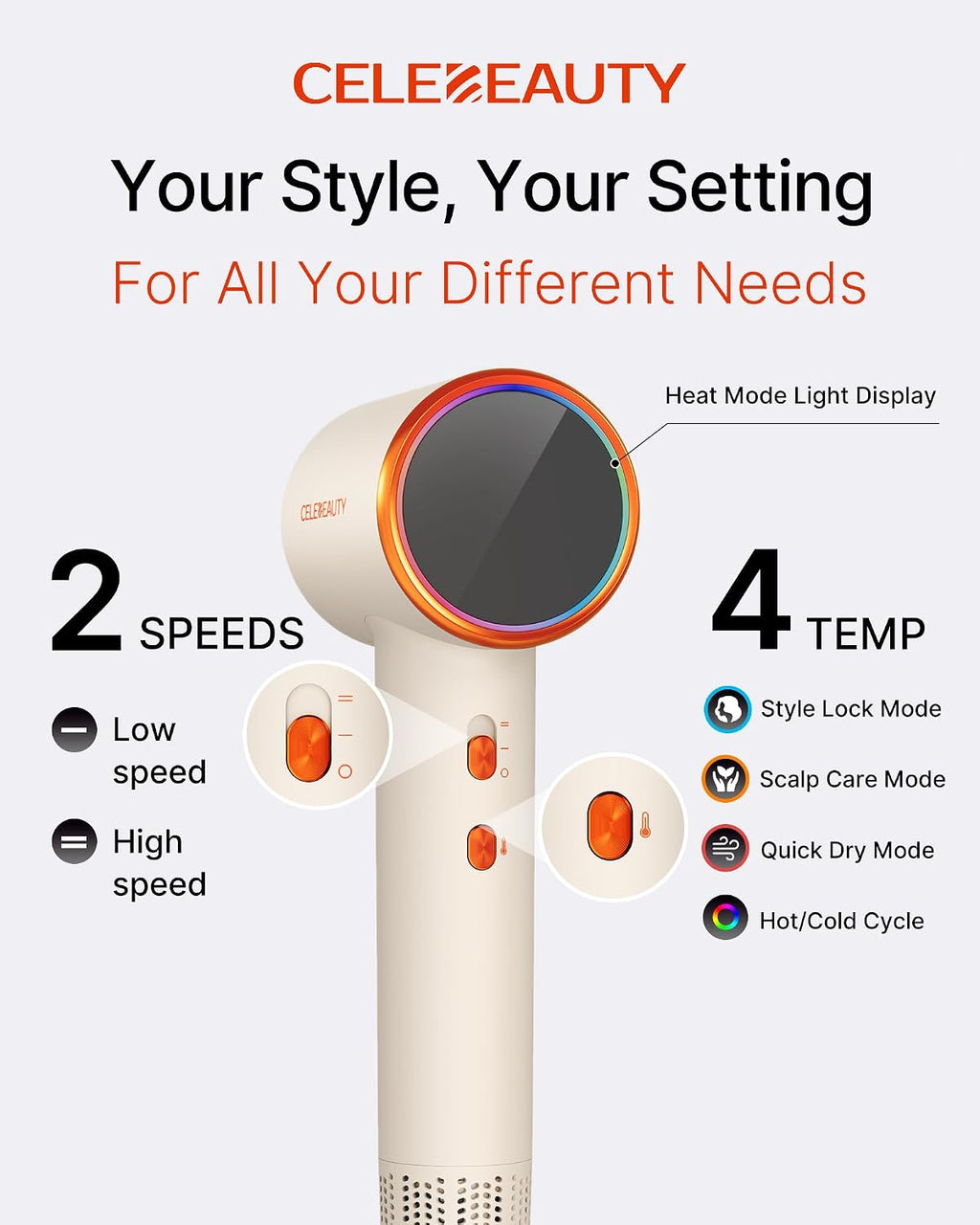 Ionic Hair Dryer with Diffuser for Curly Hair, 0.86lbs Travel Blow Dryer