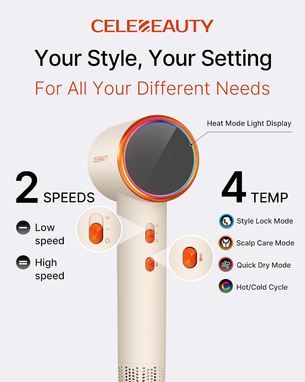 Ionic Hair Dryer with Diffuser for Curly Hair, 0.86lbs Travel Blow Dryer
