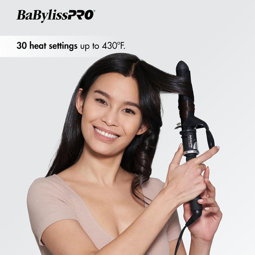 BaByliss Pro Spring Curling Iron, Porcelain Ceramic Professional For Multiple Hair Types, Reaches 430 Degrees for Loose Long Lasting Curls
