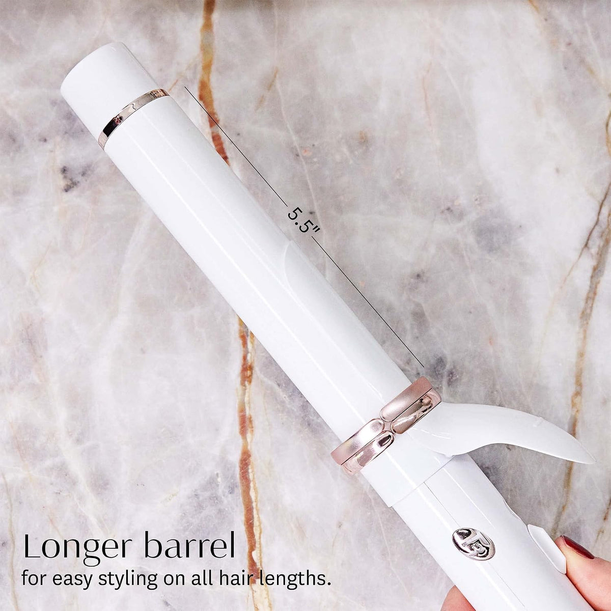 T3 CurlWrap Automatic Rotating Curling Iron with Longer Barrel, 2 Timer Settings, 9 Heat Settings, Auto-Rotating Ceramic Barrel and Ion Generator for Fast, Easy Curls and Waves on All Hair Types
