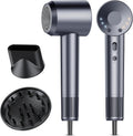 aowoka 160,000 RPM High-Speed Ionic Hair Dryer with Diffuser, Blue Grey