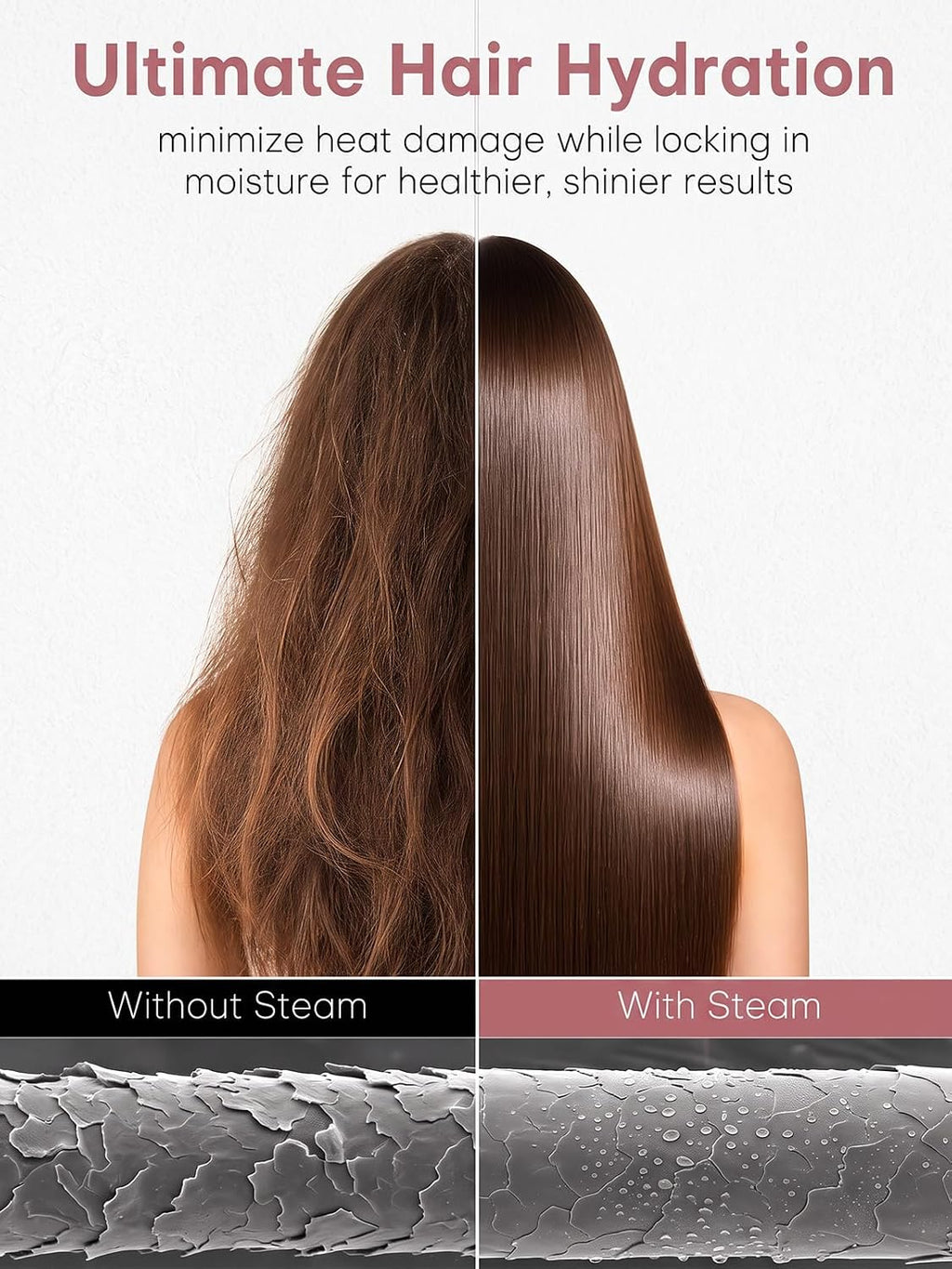 Steam Hair Straightener Brush, Straightening Comb for Coarse Hair