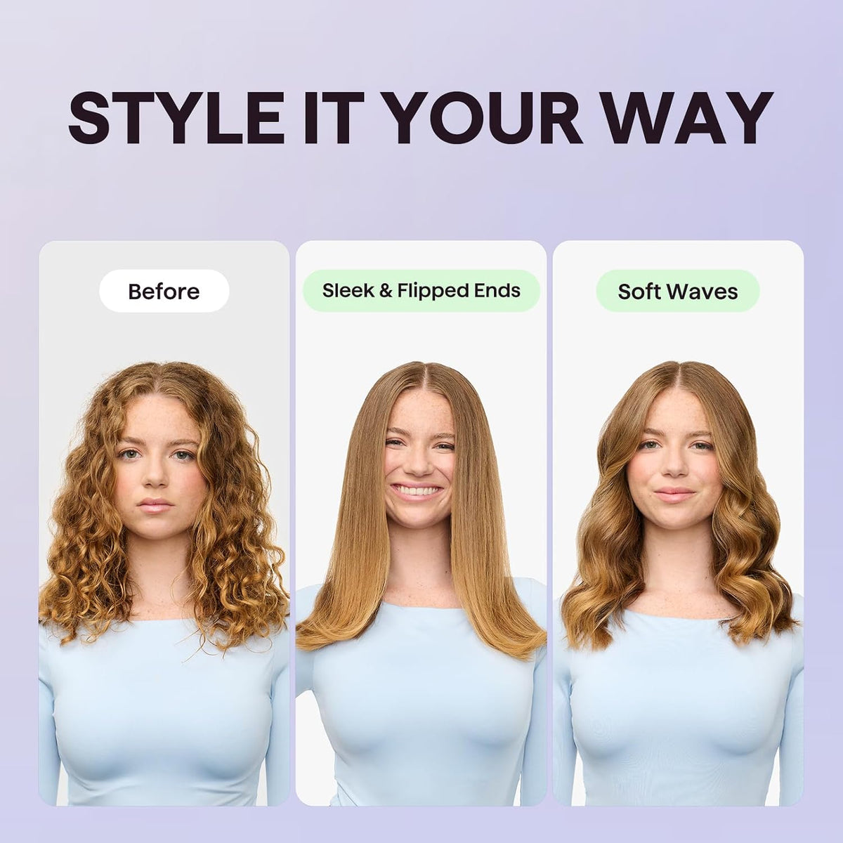 Wavytalk Hair Straightener Brush, Sleek Sweep Ionic Straightening Brush