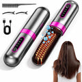 Cordless Hair Straightener Brush, Go Brush Pro for Short Hair, 4 Temperature Settings, Fast Heat, MCH Ceramic Care, 4000mAh Rechargeable Portable Travel Styling Tool for Women(Gray)