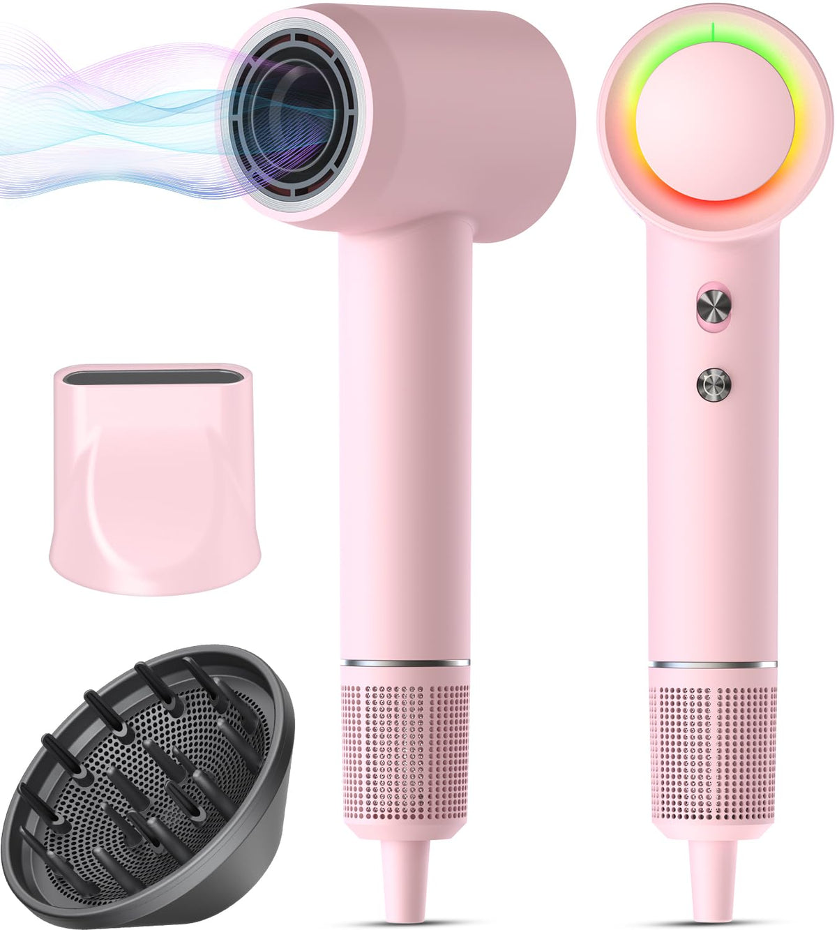 Hair Dryer, 160000 RPM High-Speed Professional Blow Dryer for Fast Drying, 500M Negative Ionic Care Hair Dryer for, Low Noise Thermo-Control Travel Hairdryer with Diffuser & Nozzle,Luxury Packaging