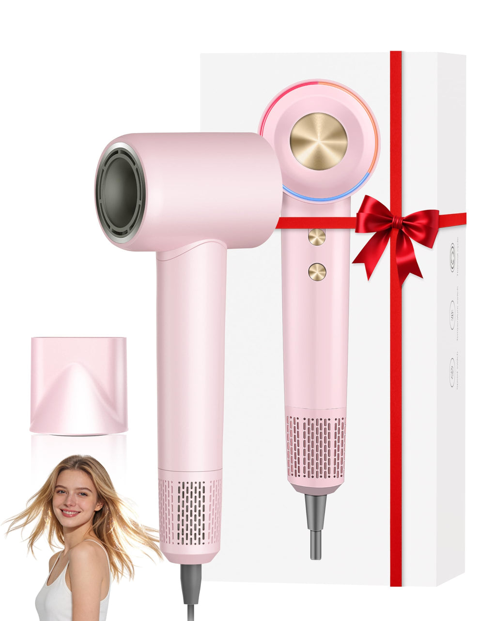 High Speed Hair Dryer,150000 RPM Brushless Motor Professional Blow Dryer for Fast Drying,500M Negative Ions Ionic with Magnetic Blow Air Nozzle,Control Quiet Noise, Lightweight for Travel