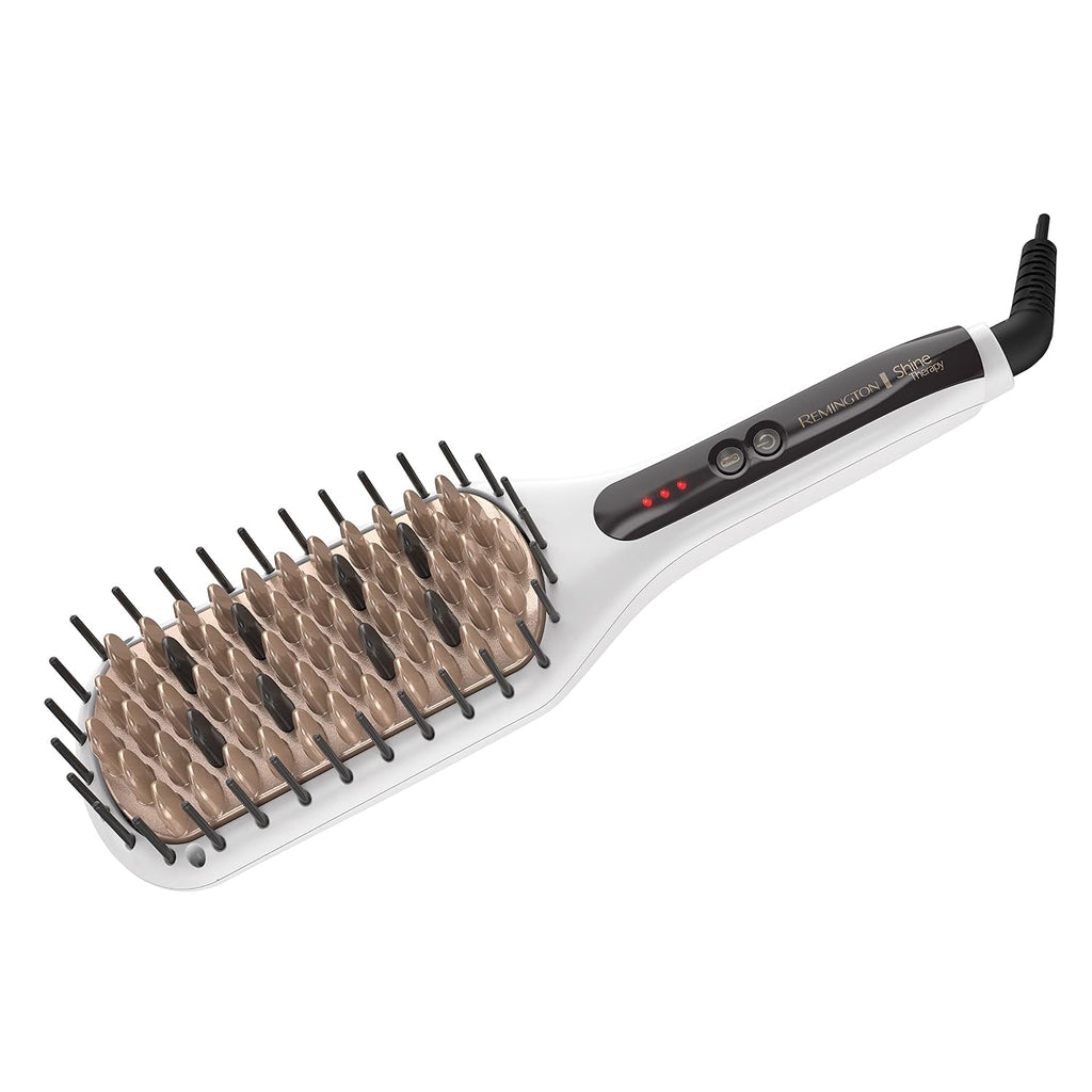 Remington Shine Therapy Hair Straightener Brush, 1 Count, Ceramic Infusion