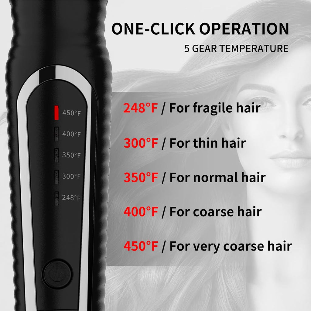 K&K 1.25" Professional Ceramic Curling Iron Hair Curler Wand for Long Hair