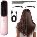 Go Brush - Pro for Short Hair - 2026 Upgraded Cordless Straightening Brush with 30s Fast Heat, 3 Temperature Settings, Ionic & Ceramic Care, 2500mAh USB-C Rechargeable for Frizz-Free Styling