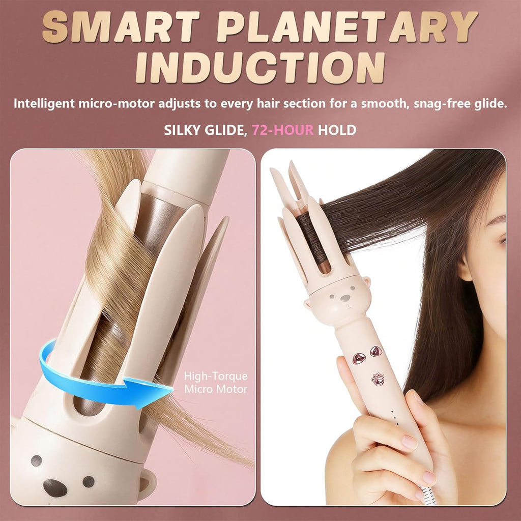 PretiHom Automatic Rotating Curling Iron & Wand, Hair Curler for Long Hair