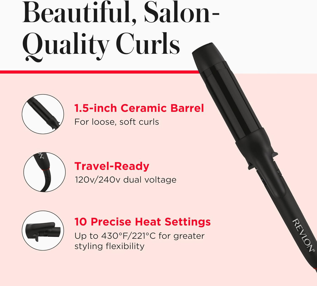 REVLON SmoothStay 1.5" Coconut Oil Infused Curling Iron