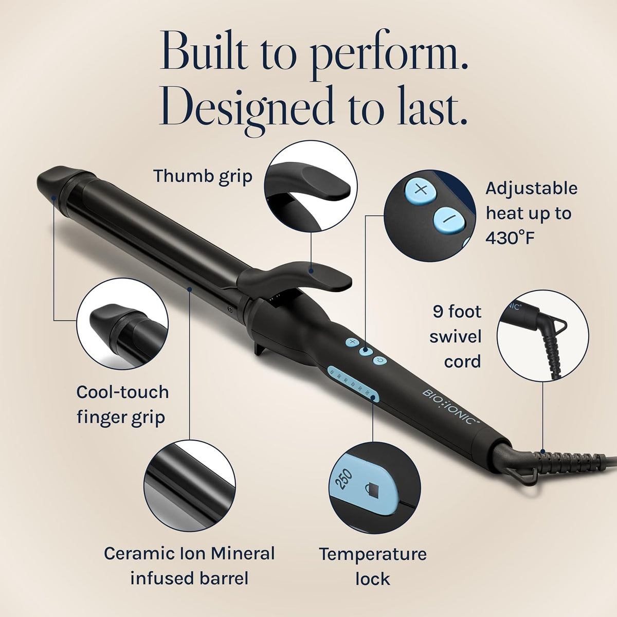 Bio Ionic Long Barrel Curling Iron, Moisture Heat Technology & NanoIonic MX