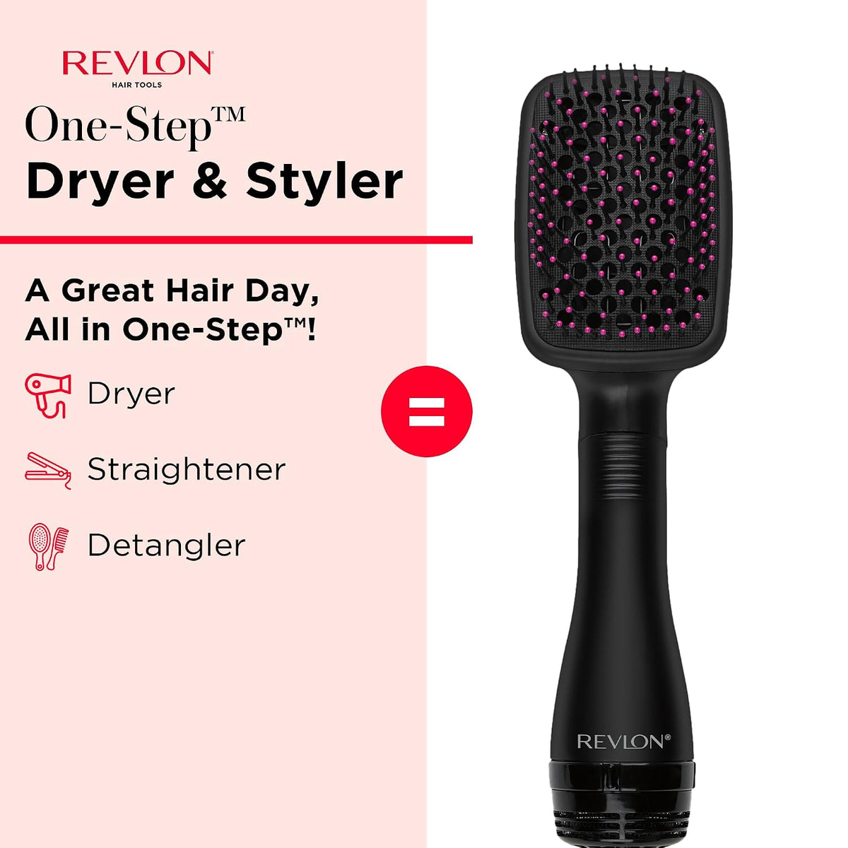 REVLON One-Step Straightening Brush Hair Dryer and Styler