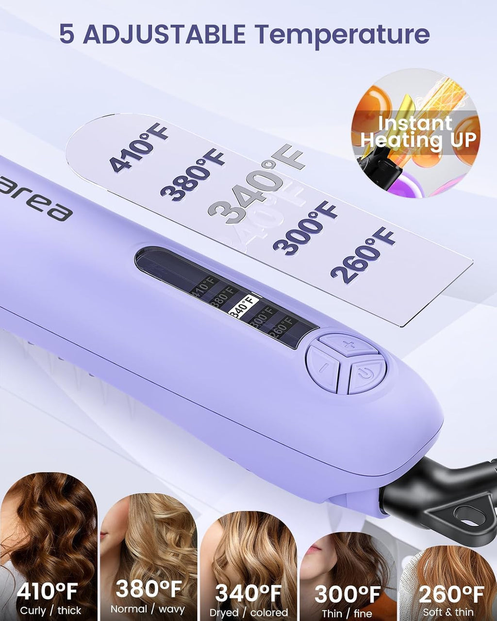 Rotating Automatic Curling Iron Set 3 Ceramic Barrels for Long Hair Waves