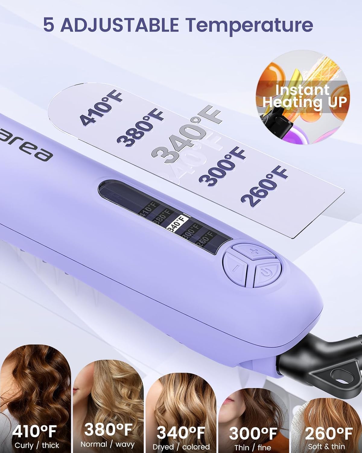 Rotating Automatic Curling Iron Set 3 Ceramic Barrels for Long Hair Waves